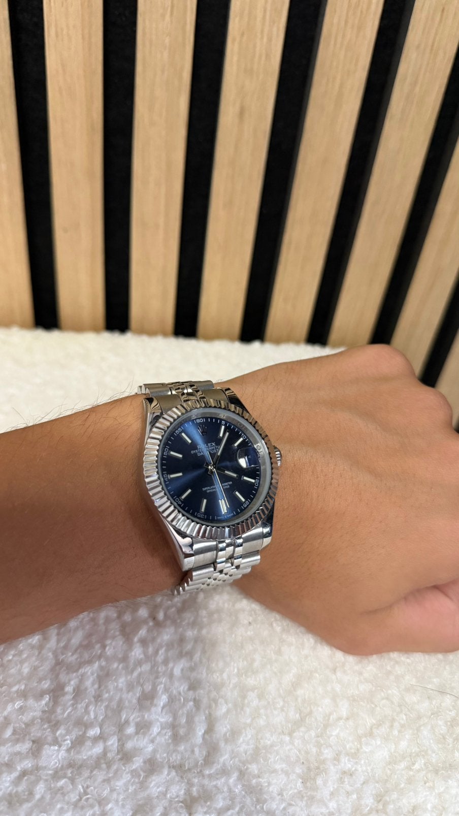 Blauwe - Zilveren Datenjust 41 mm, Blauw, Nieuw, Ophalen of Verzenden, Dame of Heer