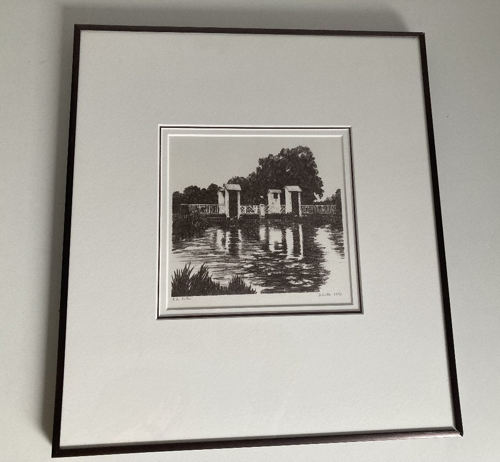 litho 4 pleetjes brug Maasland zgan, Gelimiteerde oplage, Ophalen of Verzenden, Overige onderwerpen, Lithografie
