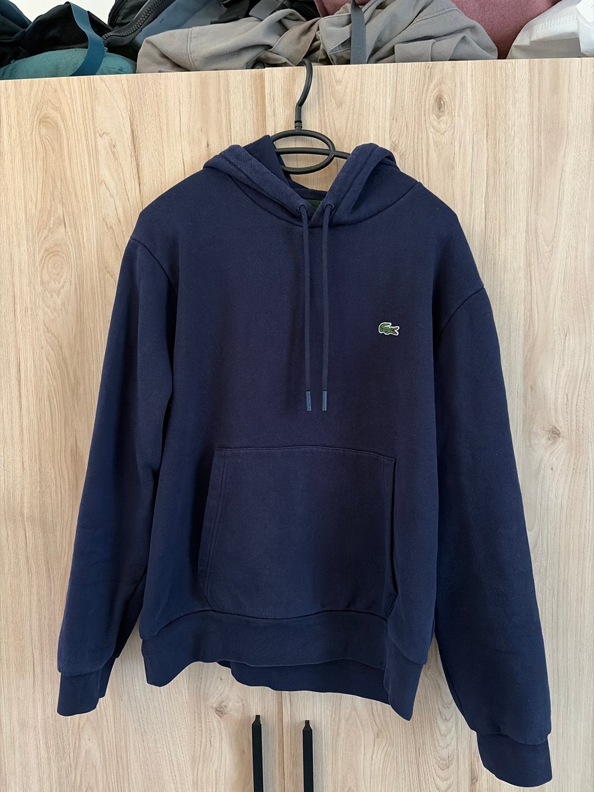 Lacoste Hoodie - Donkerblauw - Maat L, Kleding | Heren, Ophalen of Verzenden, Gedragen, Maat 52/54 (L), Blauw