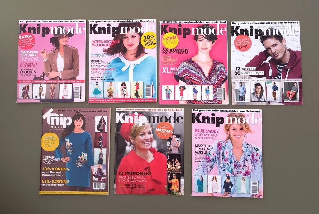 Knip Mode 2014 - feb, maart, april + bl, mei + bl, november, Hobby en Vrije tijd, Kledingpatronen, Ophalen of Verzenden, Zo goed als nieuw