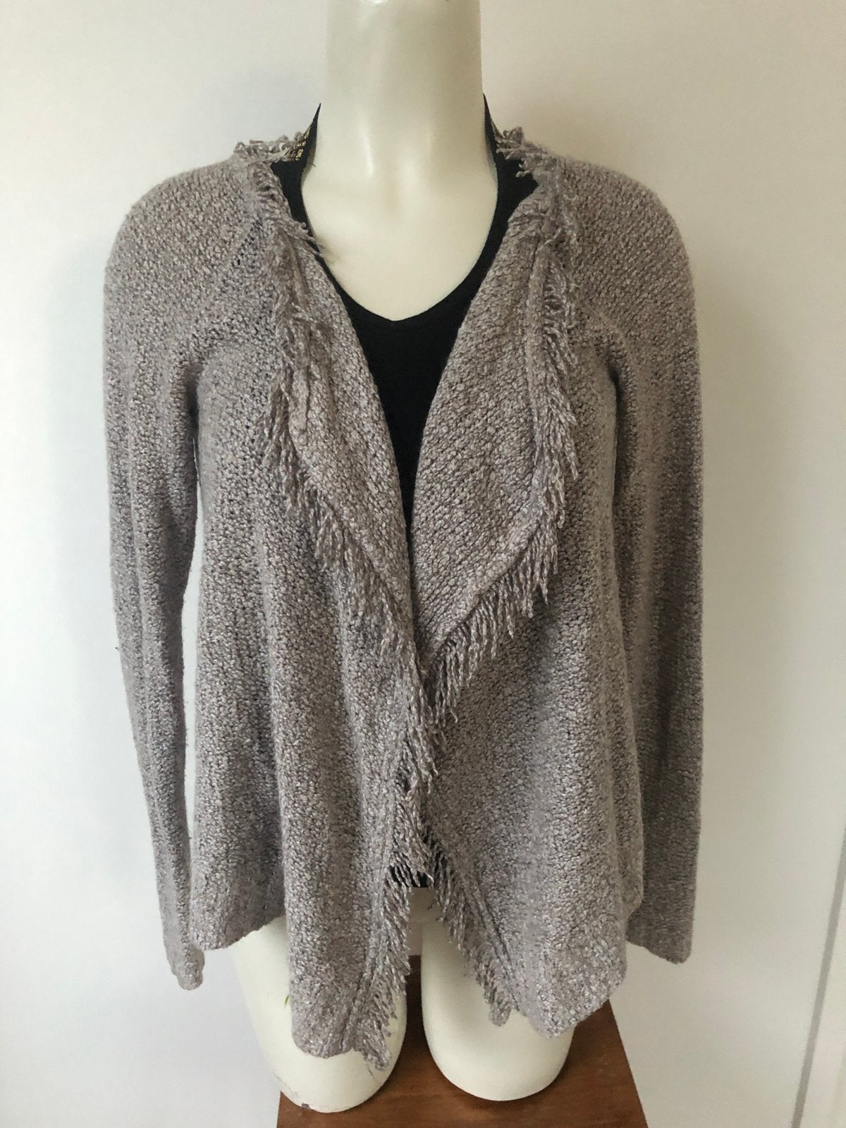 Blaumax grijs beige taupe openvallend vest l met wol wollen, Kleding | Dames, Beige, Maat 42/44 (L), Blaumax, Ophalen of Verzenden