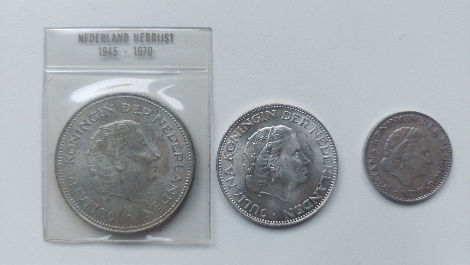 Nederlandse zilveren munten, 10, 2.5 en 1 gulden, Ophalen of Verzenden, Koningin Juliana, 10 gulden