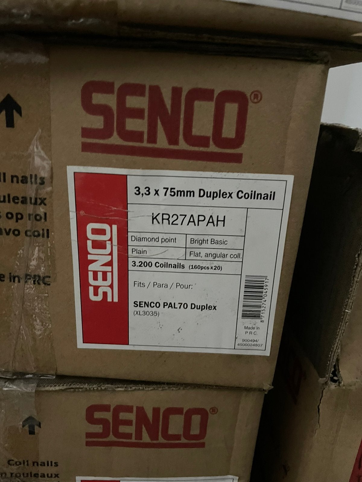 Senco Coilnails / Duplexnagel KR27APAH 3,3 x 75 mm, Ophalen of Verzenden, Nieuw