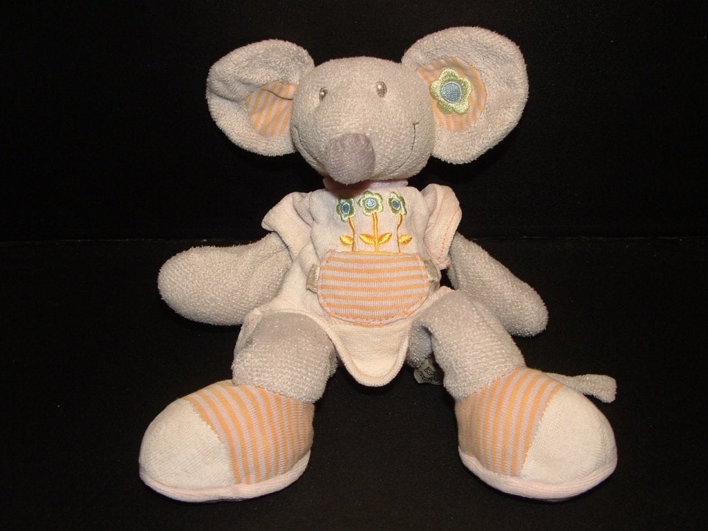NICOTOY MUIS SPITSY VELOURS LICHTGRIJS MET GRIJZE BOLLE NEUS, Muis, Gebruikt, Overige karakters, Ophalen of Verzenden