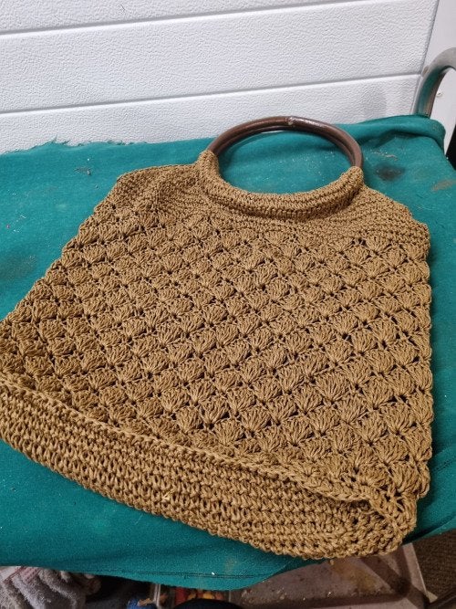 handtas geweven bruin ronde handvaten, Ophalen of Verzenden, 'T Olde Gre-j, Info@toldegrej.nl, Endepoelstraat 20f Didam