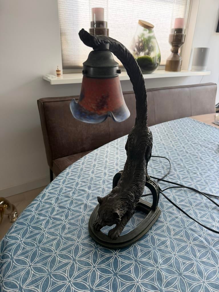 Vintage kattenlamp, Huis en Inrichting, Lampen | Tafellampen, Ophalen, Gebruikt, Minder dan 50 cm