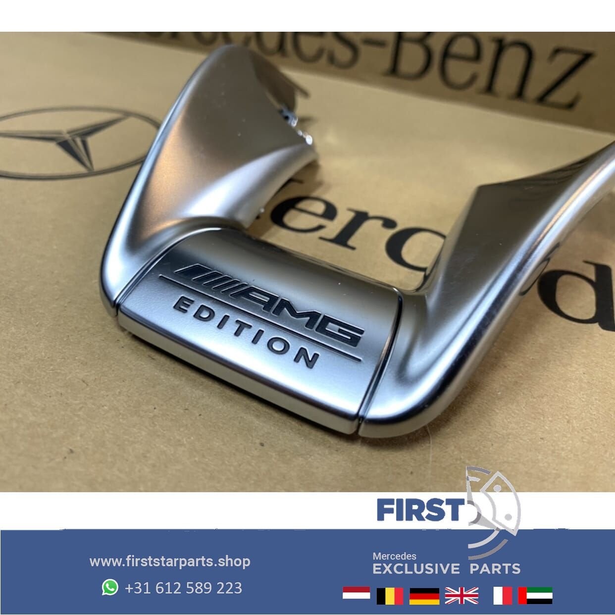 AMG EDITION 1 STUUR LOGO EMBLEEM W176 W117 W205 W213 W156 W2, Gebruikt, -, Voor, Ophalen of Verzenden