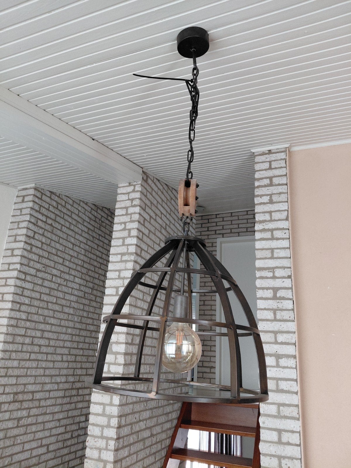 industriele lamp, Ophalen, E27 (groot), Zo goed als nieuw, Glas