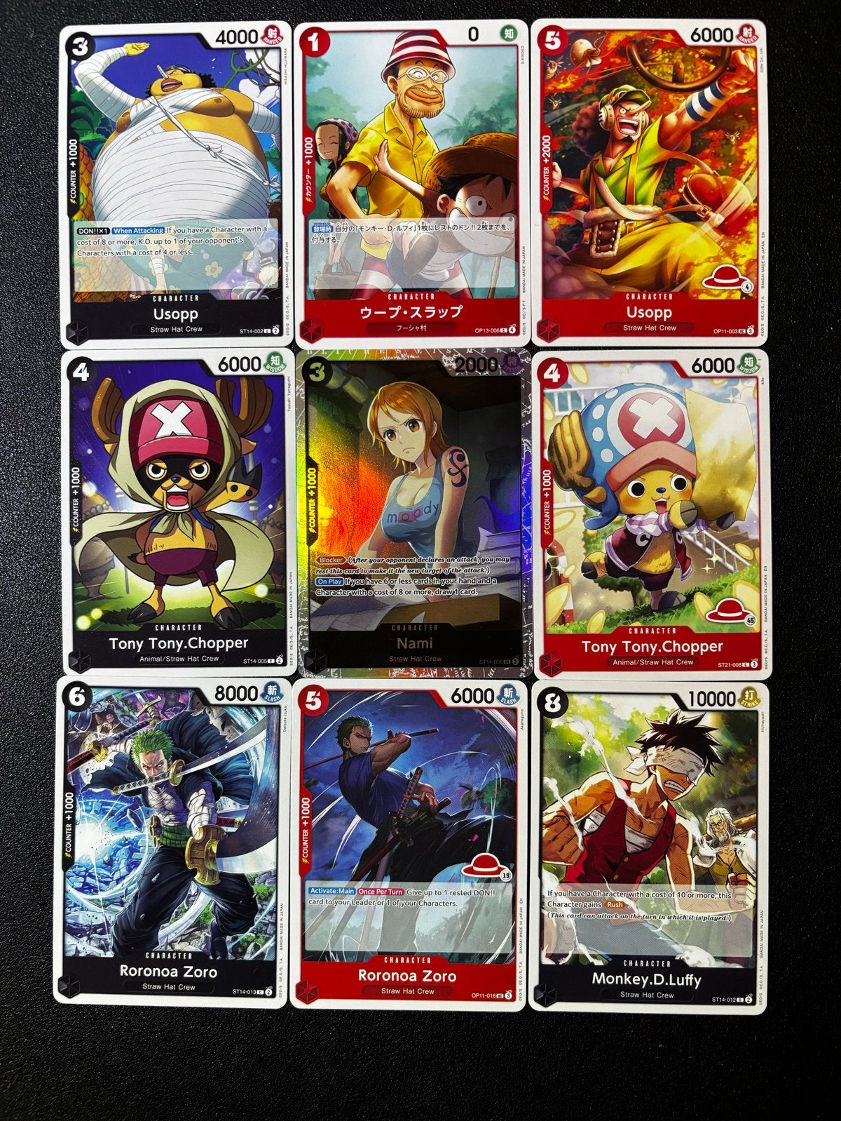 One Piece Kaarten - Luffy, Zoro, Chopper, Nami, Usopp, Ophalen of Verzenden, Zo goed als nieuw, Meerdere kaarten