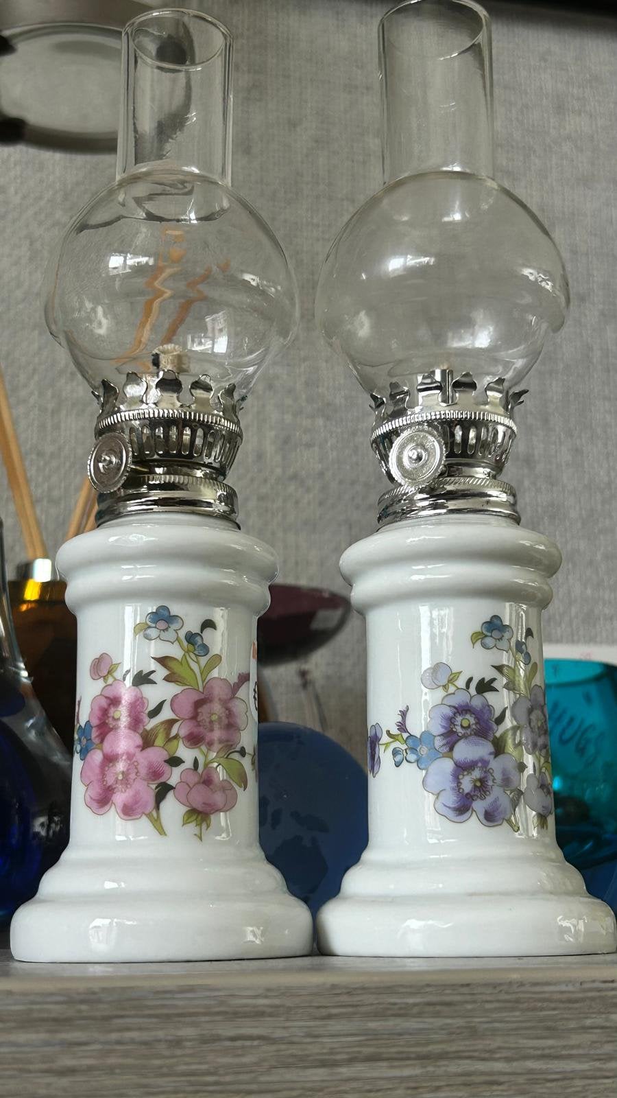 Set van 2 decoratieve olielampjes met bloemmotief, Ophalen of Verzenden