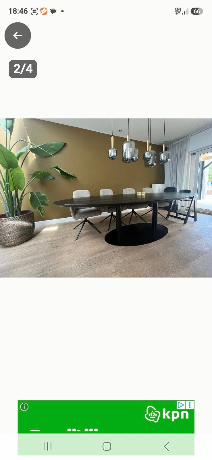 Eettafel ovaal, Ophalen, 100 tot 150 cm, 200 cm of meer, Zo goed als nieuw