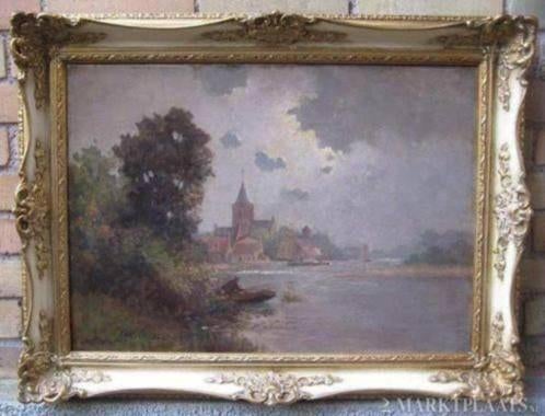 vroeg werk===JAN KNIKKER ===landschap met visser, Antiek en Kunst, Ophalen