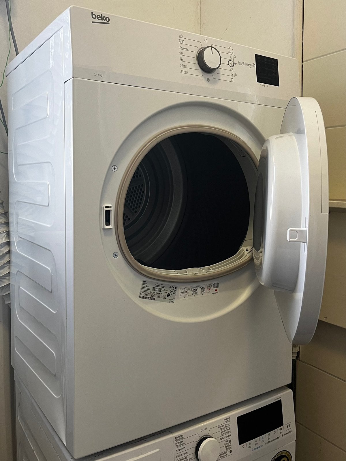 Droger Beko, Witgoed en Apparatuur, Wasdrogers, 6 tot 8 kg, Gebruikt, Luchtafvoer, Ophalen of Verzenden
