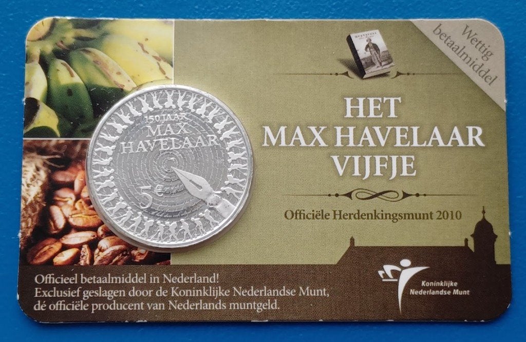 5 Euro 2010 Max Havelaar UNC Coincard, Ophalen of Verzenden, Koningin Beatrix, Euro's, Setje