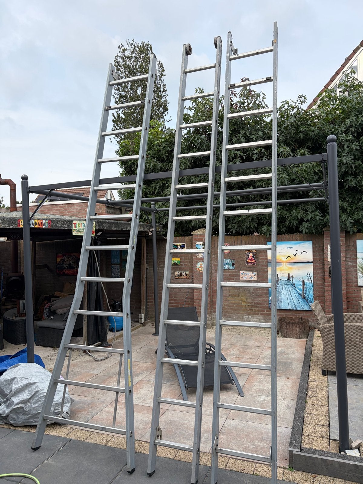 Foto 4 van Dirks uitschuifbare ladder - 3-delig, 4 meter
