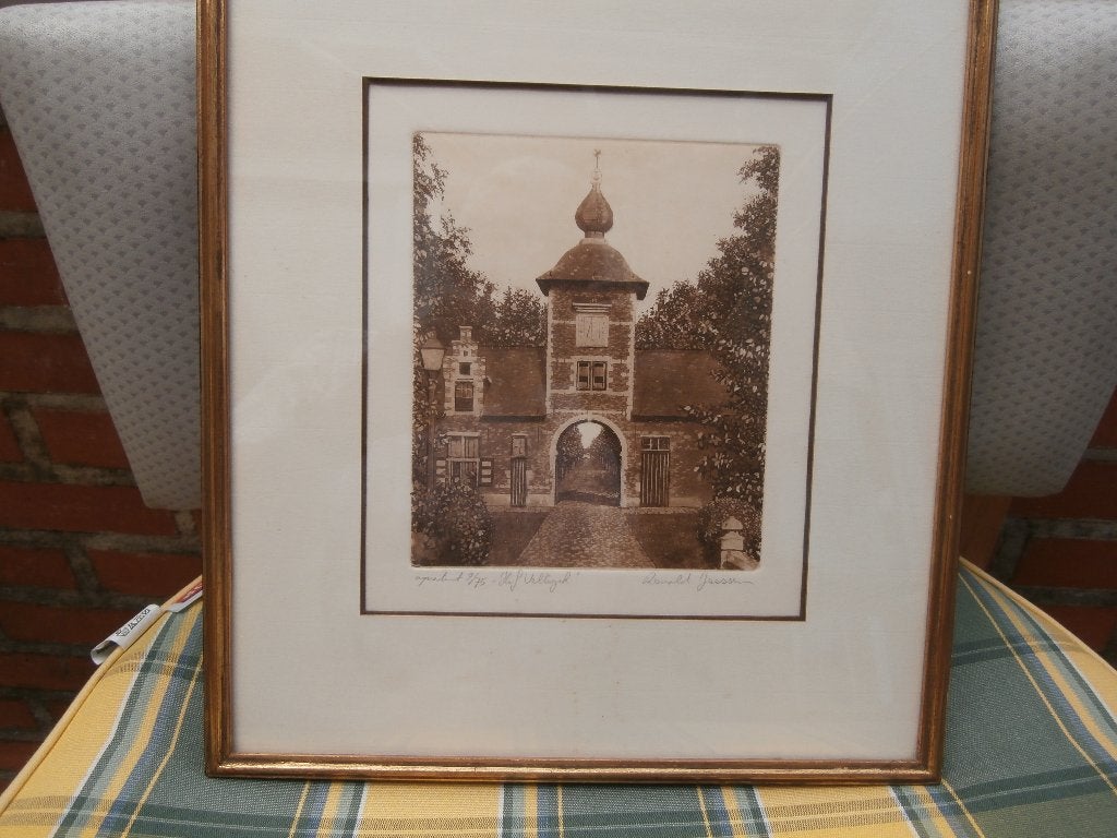 aquatint (ets) -”hof veltwijck-ekeren “, Ophalen of Verzenden