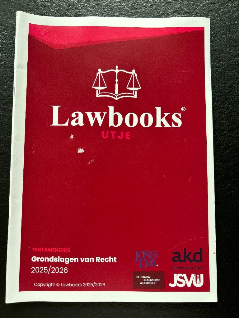 Grondslagen van recht 2025/2026 lawbooks, Ophalen of Verzenden, Alpha, Gelezen, WO