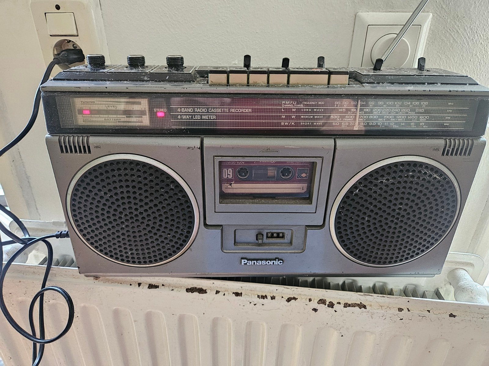 Vintage Panasonic radio-cassette recorder, Audio, Tv en Foto, Radio's, Ophalen