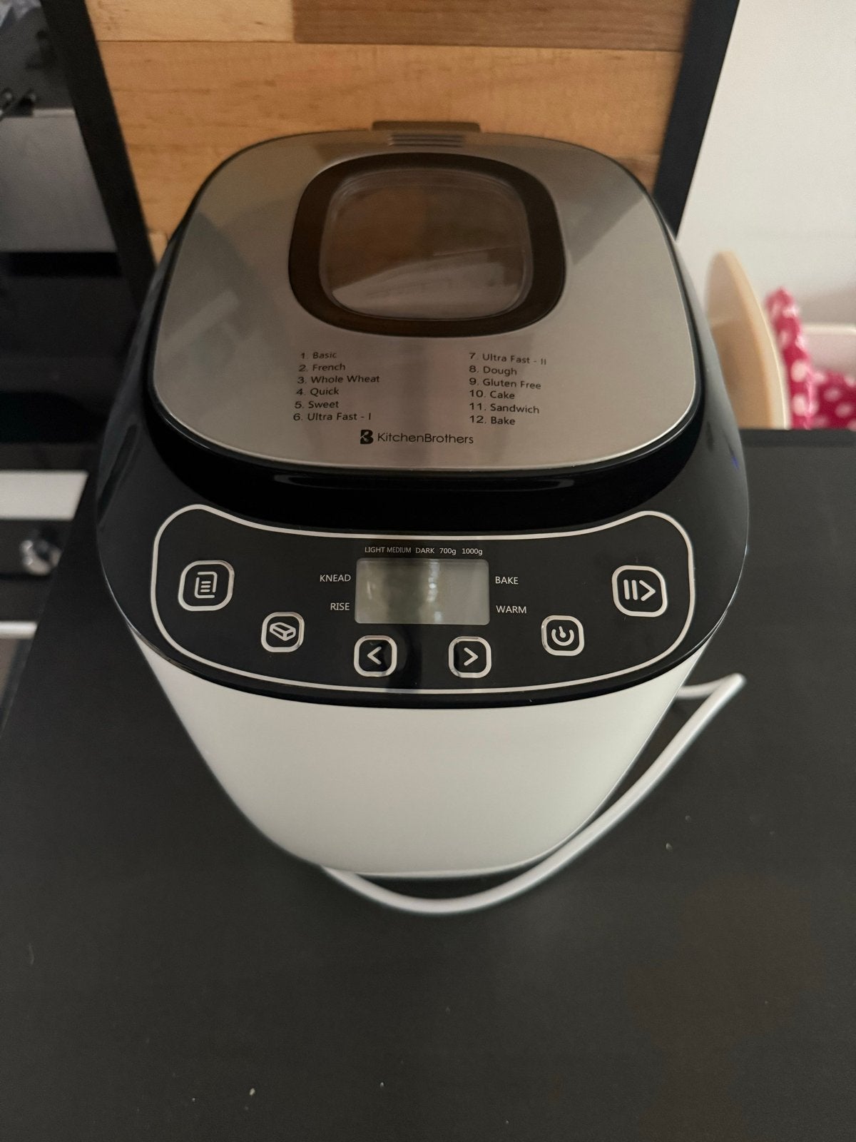 KitchenBrothers Broodbakmachine met 12 programma's, 800 tot 1200 gram deeg, Zo goed als nieuw, Kijkvenster, Ophalen
