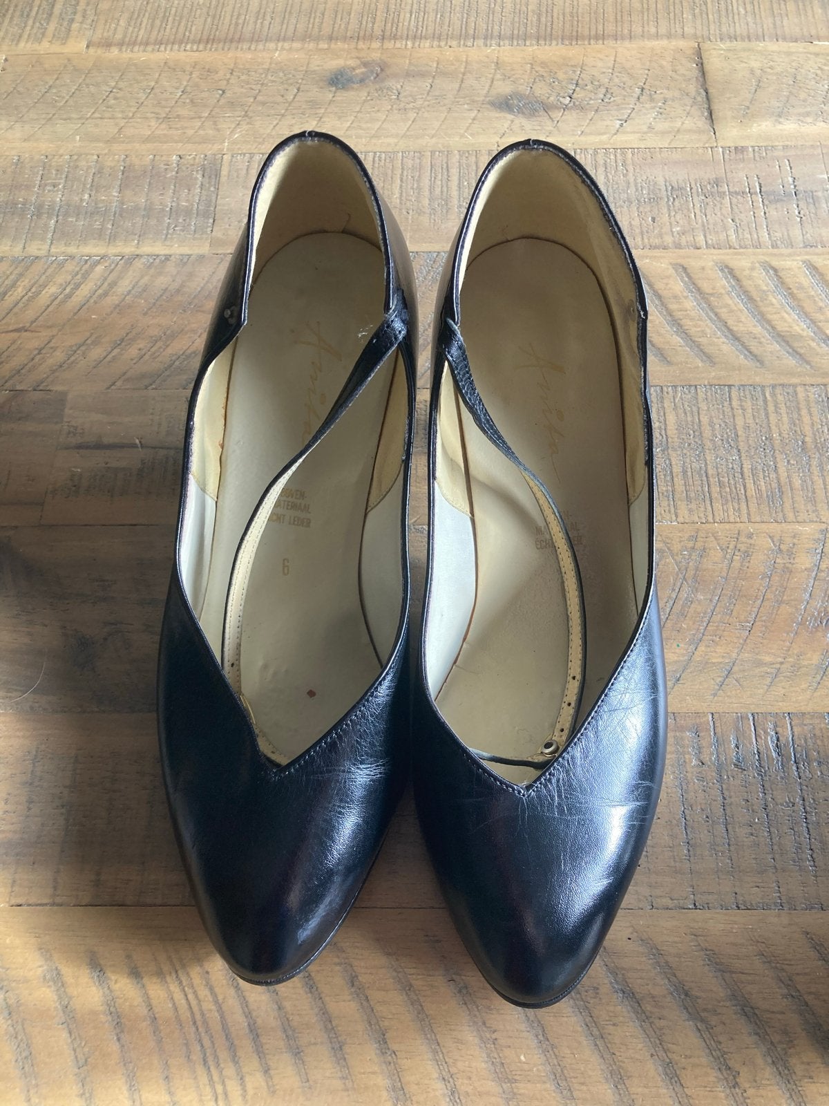 Zwarte pumps met lage hak - Maat 39, Schoenen met lage hakken, Zwart, Ophalen of Verzenden, Gedragen