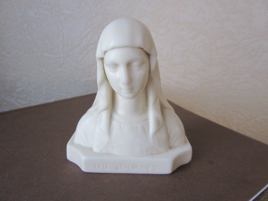 Mooie franse religieuse buste H. Maagd Lourdes, Antiek en Kunst, Antiek | Religie, Verzenden