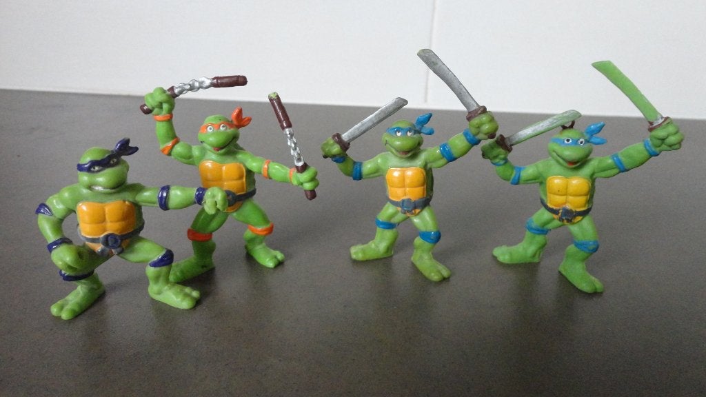 Turtles figuurtje 4 x, Ophalen of Verzenden, Gebruikt