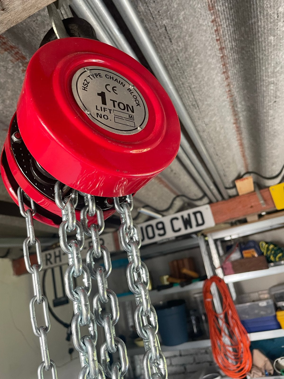 HSZ Type Kettingtakel 1 Ton - Handmatig, Doe-het-zelf en Verbouw, Lieren en Takels, Ophalen, Gebruikt, Handmatig