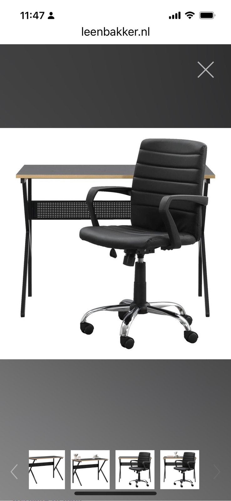 Ongebruikt: zwart bureau, Ophalen, 105 cm, Hout, Nieuw