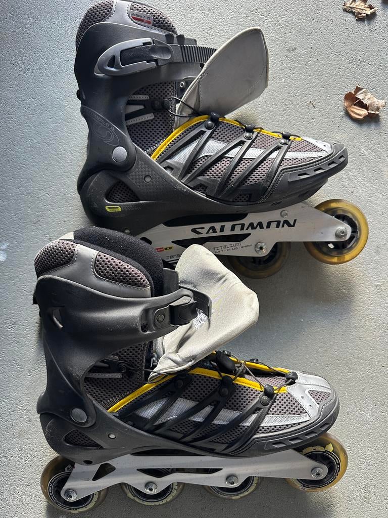 Salomon skeelers maat 45 met beschermers set, Gebruikt, Heren, Inline skates 4 wielen, Salomon