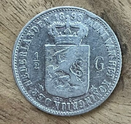 halve gulden 1898 Wilhelmina, Ophalen, ½ gulden, Zilver, Koningin Wilhelmina