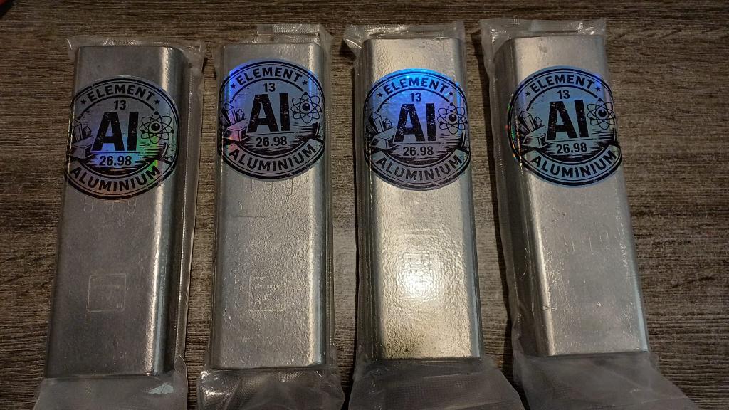 Aluminium Baren ongeveer  1,1 kilo per baar, Postzegels en Munten, Edelmetalen en Baren, Ophalen of Verzenden, Koper