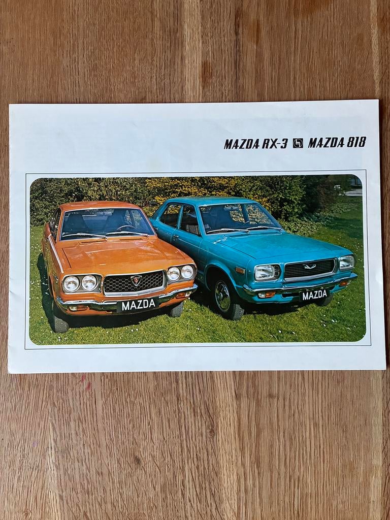 Mazda RX-3 en 818 brochure, Boeken, Auto's | Folders en Tijdschriften, Ophalen of Verzenden, Zo goed als nieuw, Mazda