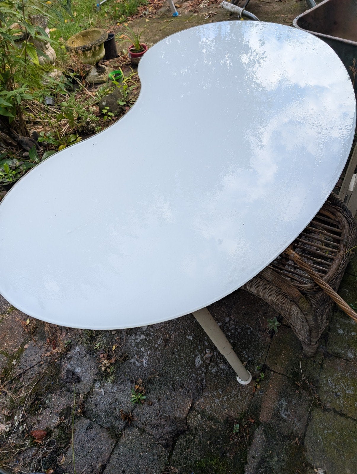Tuintafel met glazen bovenblad, Ophalen, Rechthoekig, Aluminium