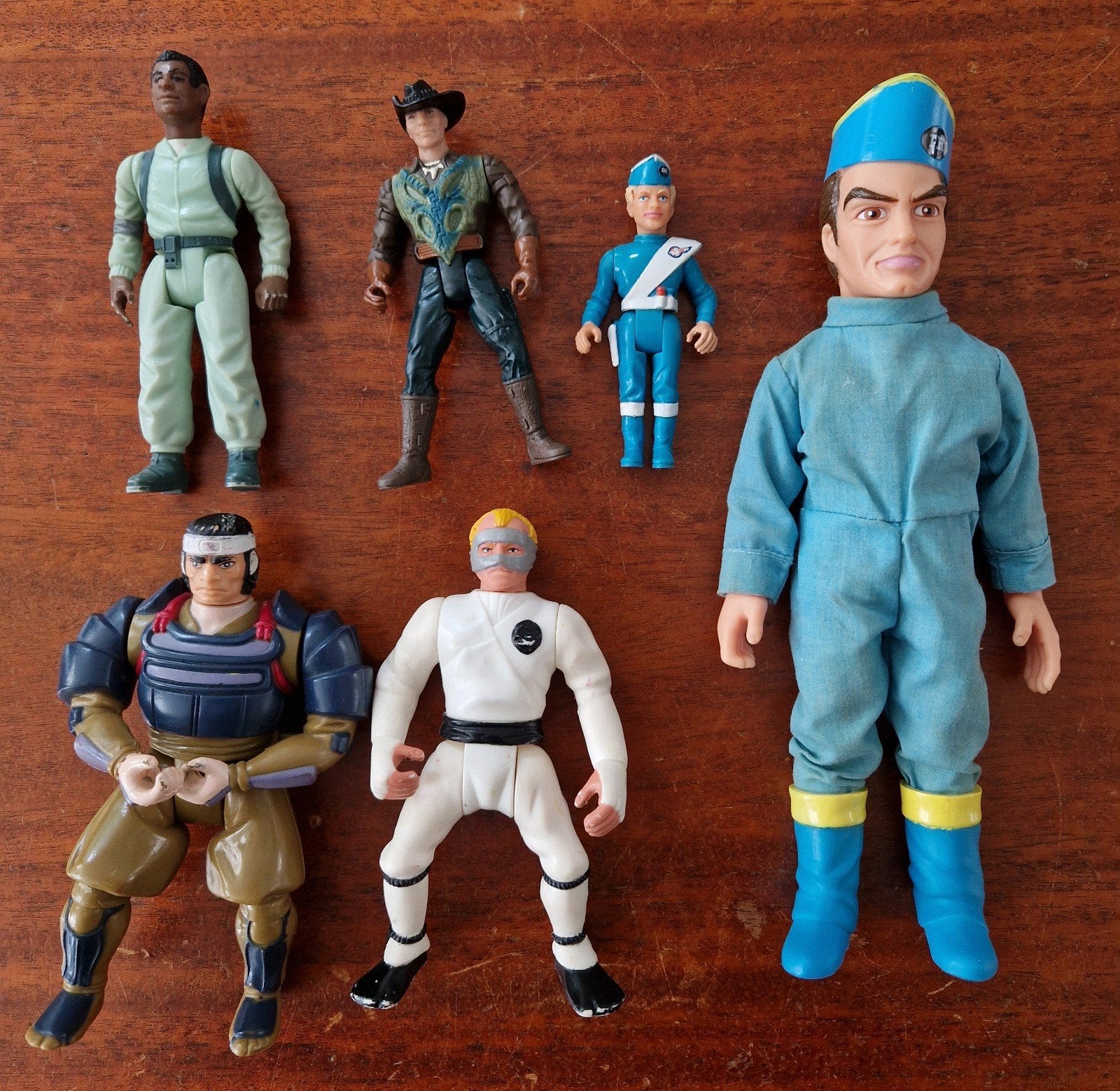 Lot vintage actiefiguren o.a. Thunderbirds, Ghostbusters, Ophalen, Gebruikt