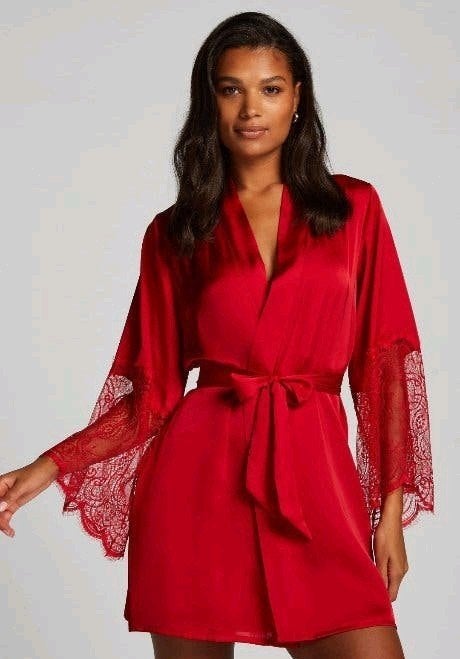 nieuwe rode badjas kimono hunkemoller maat M L, Ophalen of Verzenden, Rood, Badjas