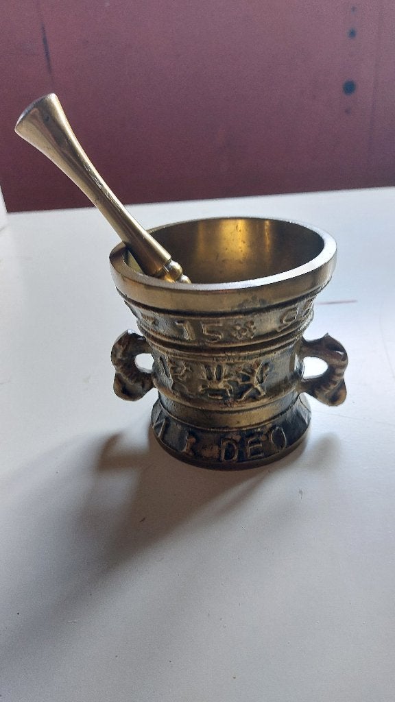 Antieke Bronzen Vijzel met Stamper, Ophalen of Verzenden, Brons