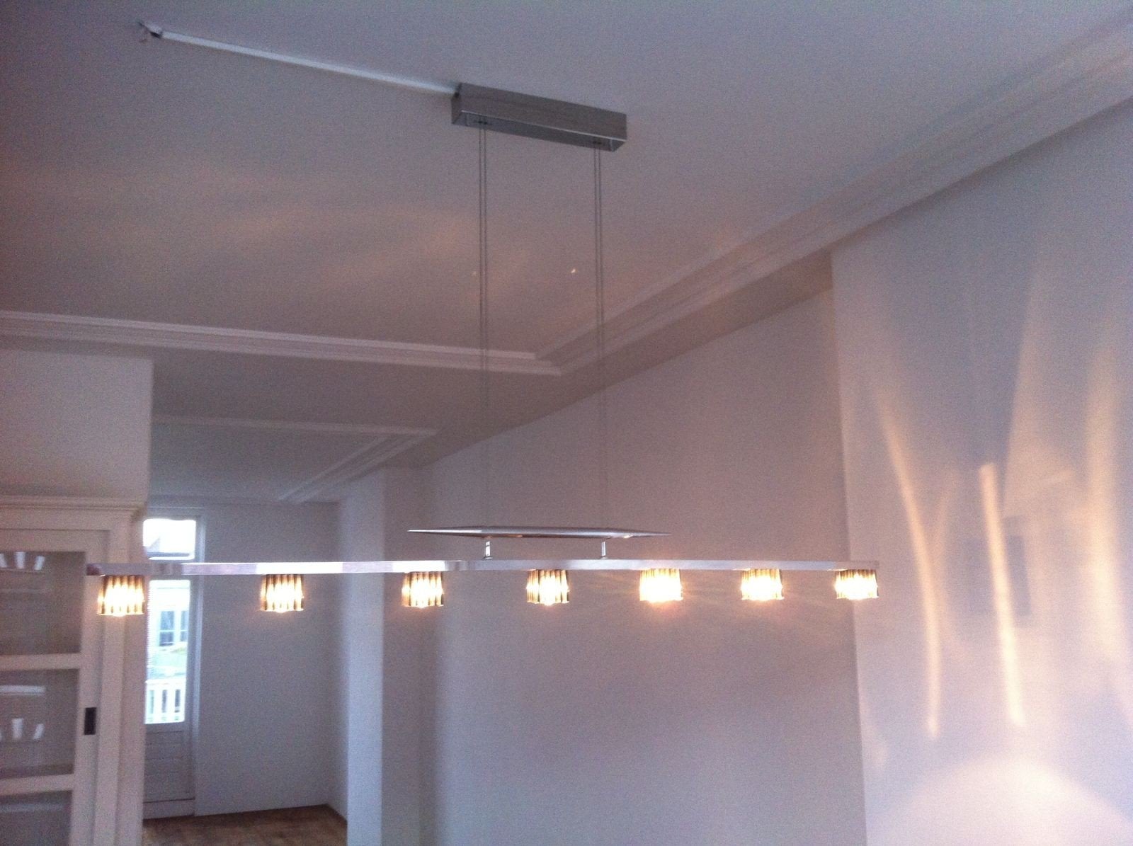 Strakke design hanglamp chroom/glas – 145.5 cm, Ophalen, Glas