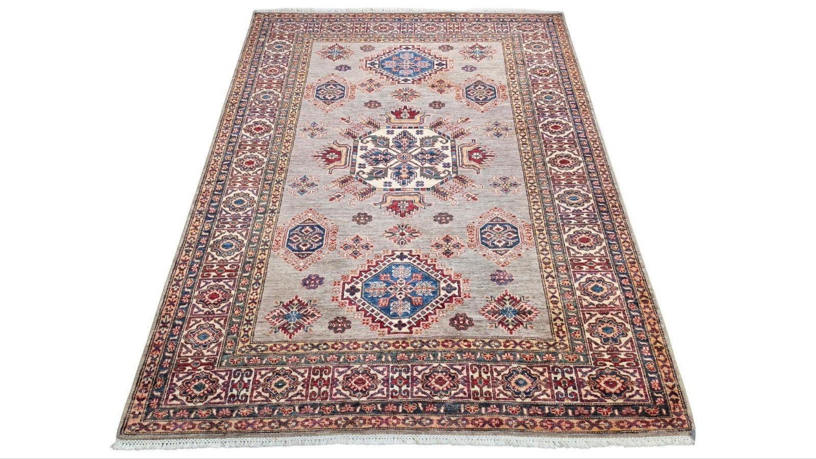 Handgeknoopt oosters wol Ziegler Kazak tapijt 168x237cm