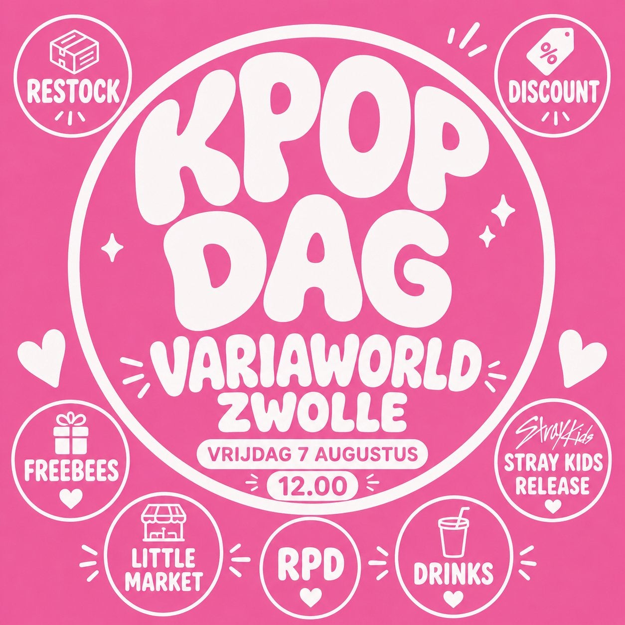 K POP DAG Variaworld Zwolle vrijdag 7 augustus stray kids, Cd's en Dvd's, Cd's | Pop, Ophalen of Verzenden, K-pop, Album