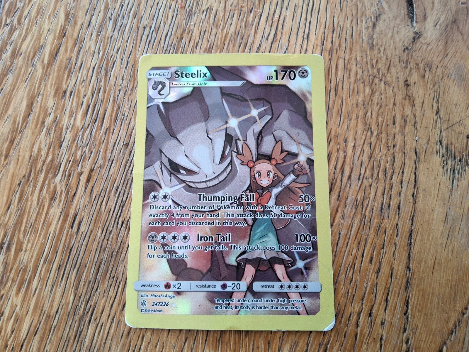 Steelix Pokémonkaart - Leuk voor de verzamelaar!, Ophalen of Verzenden, Gebruikt, Losse kaart, Foil