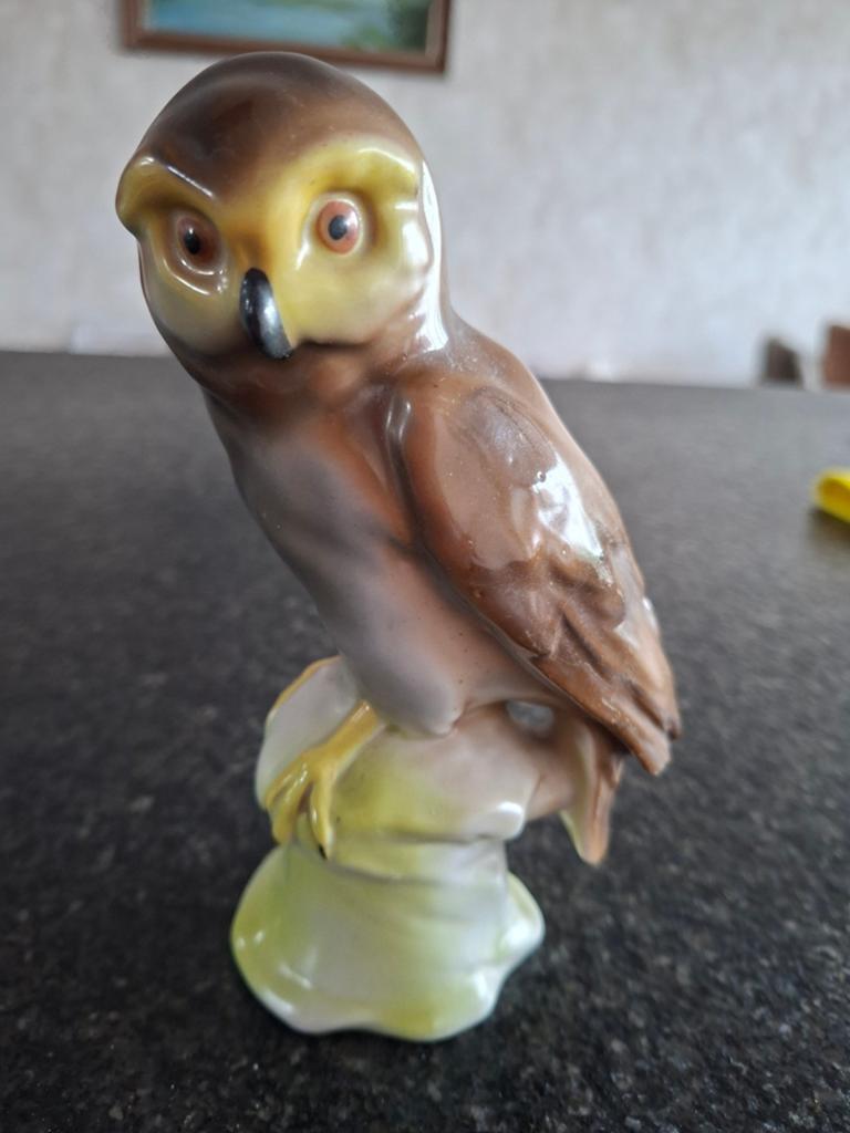 Art deco beeldje uil jaren '30, Ophalen, Gebruikt, Dier