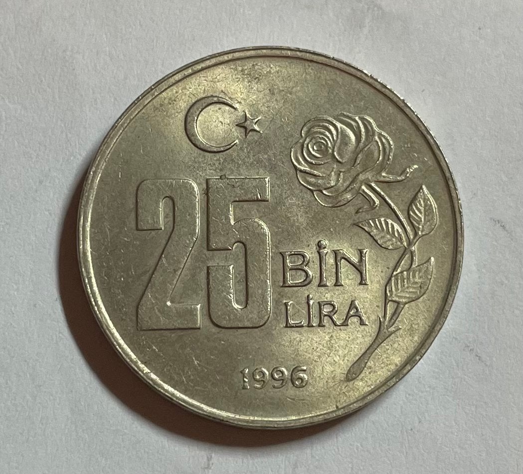 25 bin lira Turkije 1996, Ophalen of Verzenden
