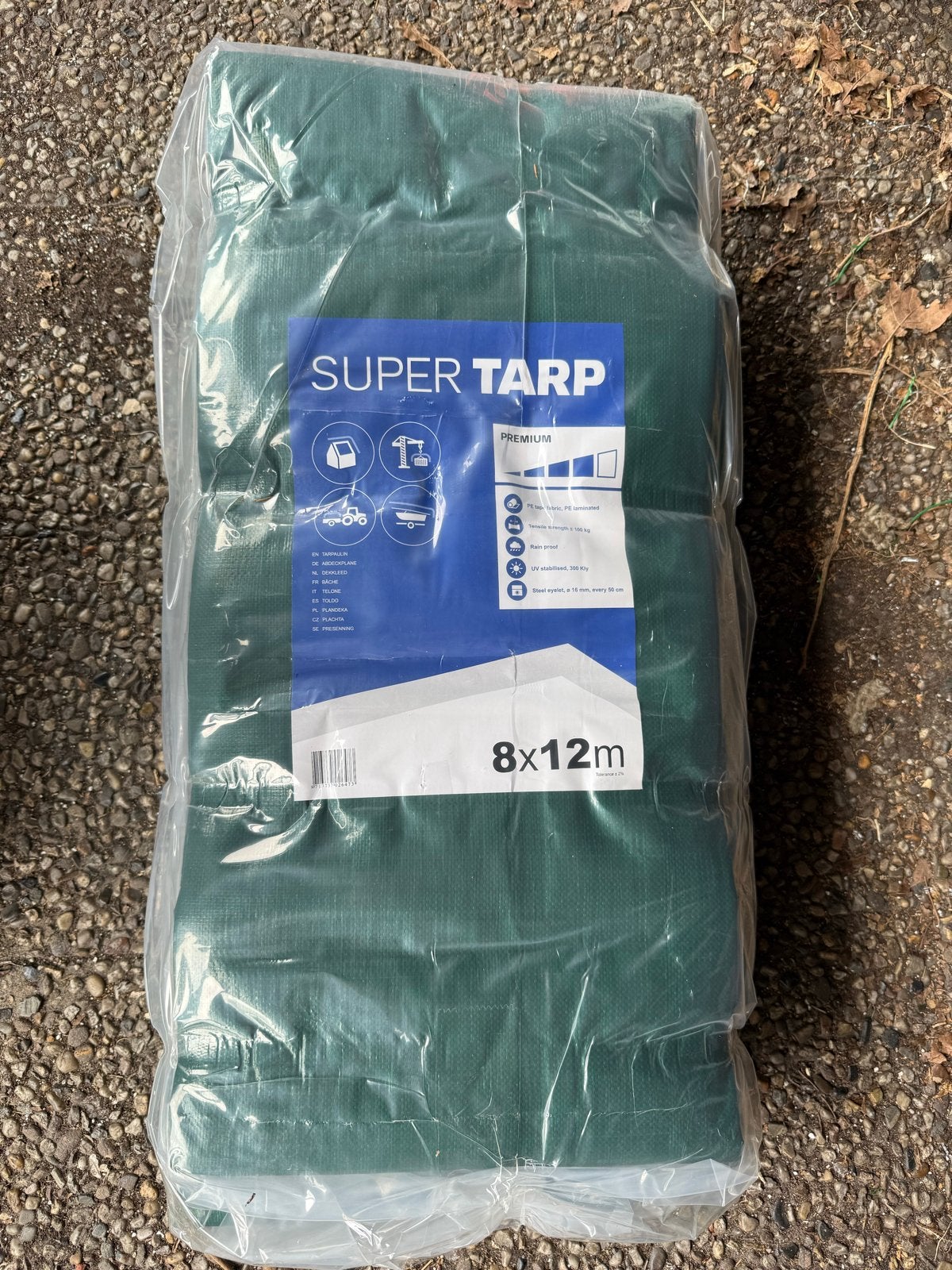 Nieuw Super Tarp Premium Zeil 8x12m - Groen, Doe-het-zelf en Verbouw, Zeil en Folie, Ophalen, Nieuw, 15 m² of meer, Zeil