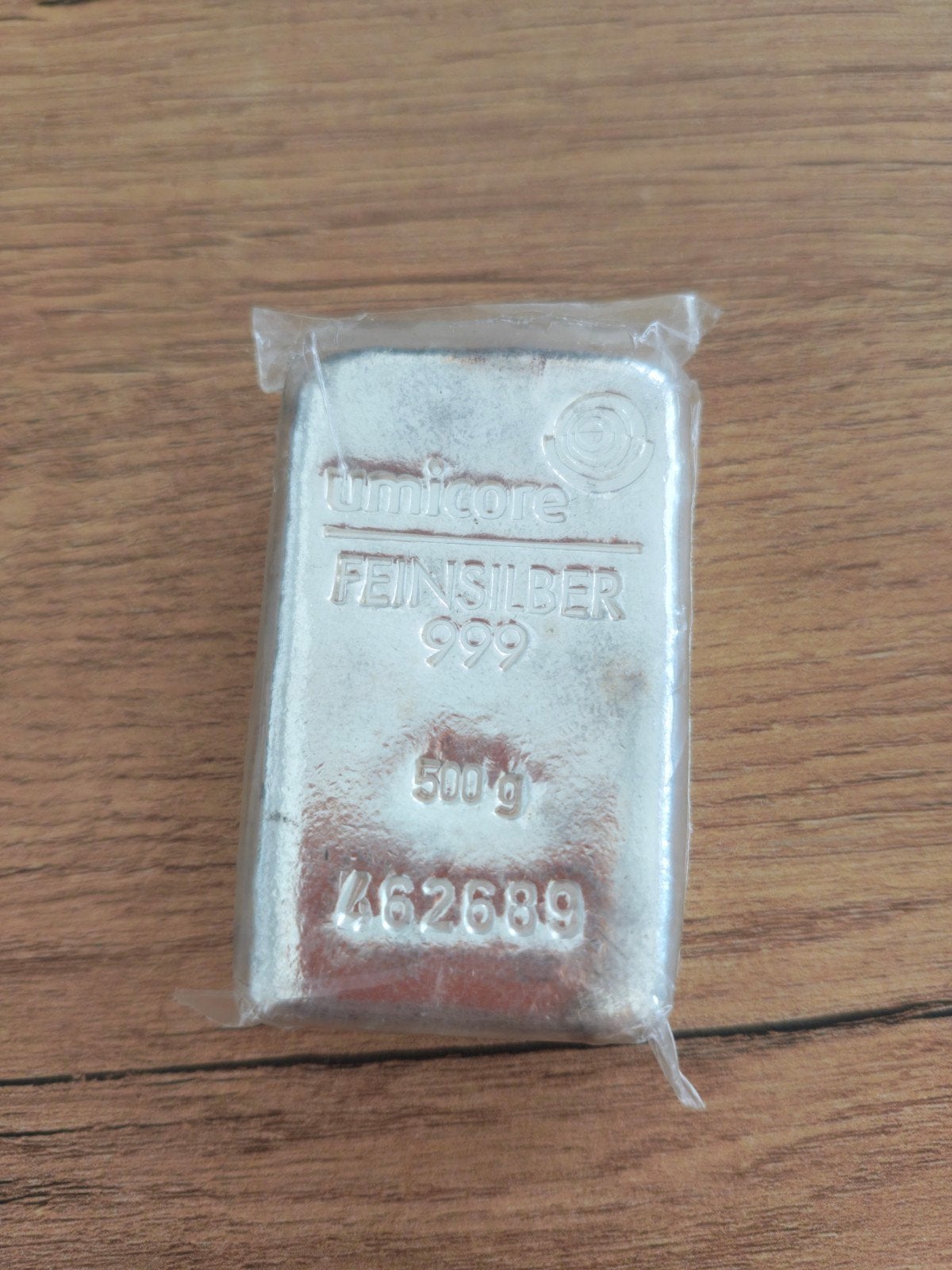 Umicore Zilverbaar 500 gram 999 fijnzilver, Ophalen of Verzenden, Zilver