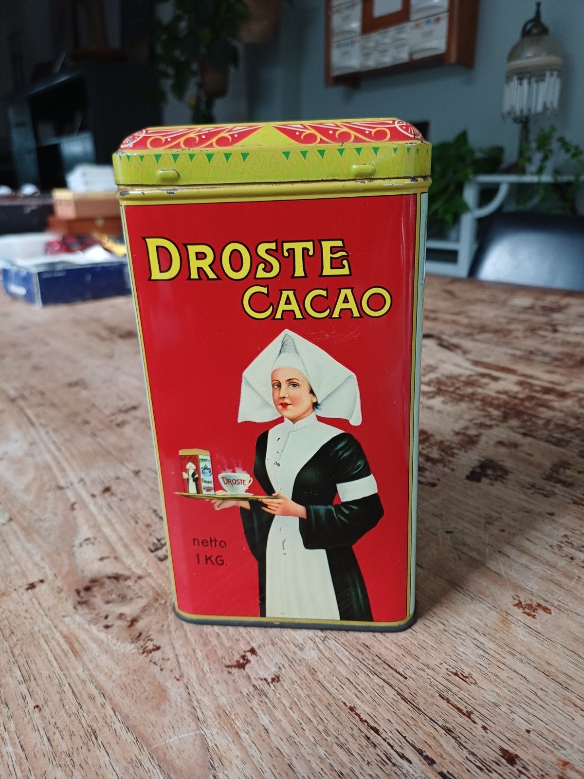 Vintage Droste Cacao Blik 1 kg, Ophalen of Verzenden, Gebruikt, Overige, Droste