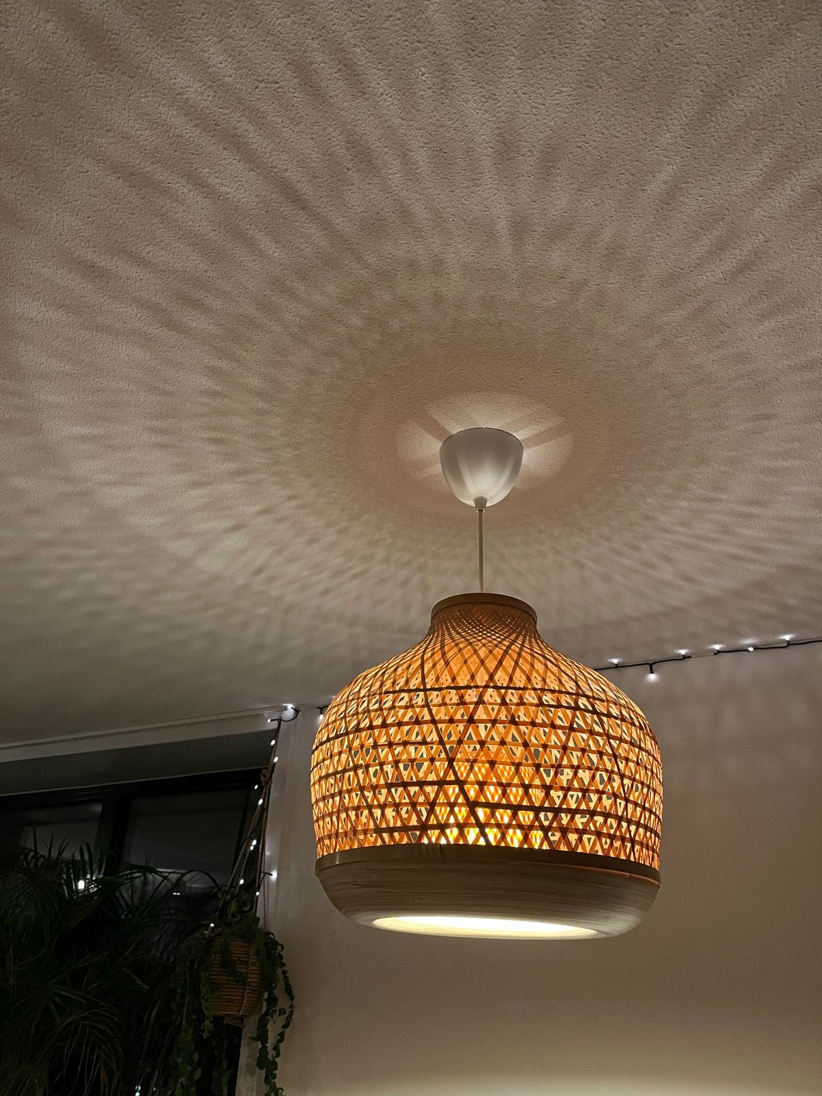 MISTERHULT Hanglamp van bamboe - IKEA, Huis en Inrichting, Ophalen of Verzenden, Zo goed als nieuw, Natuurlijk materiaal, E27 (groot)