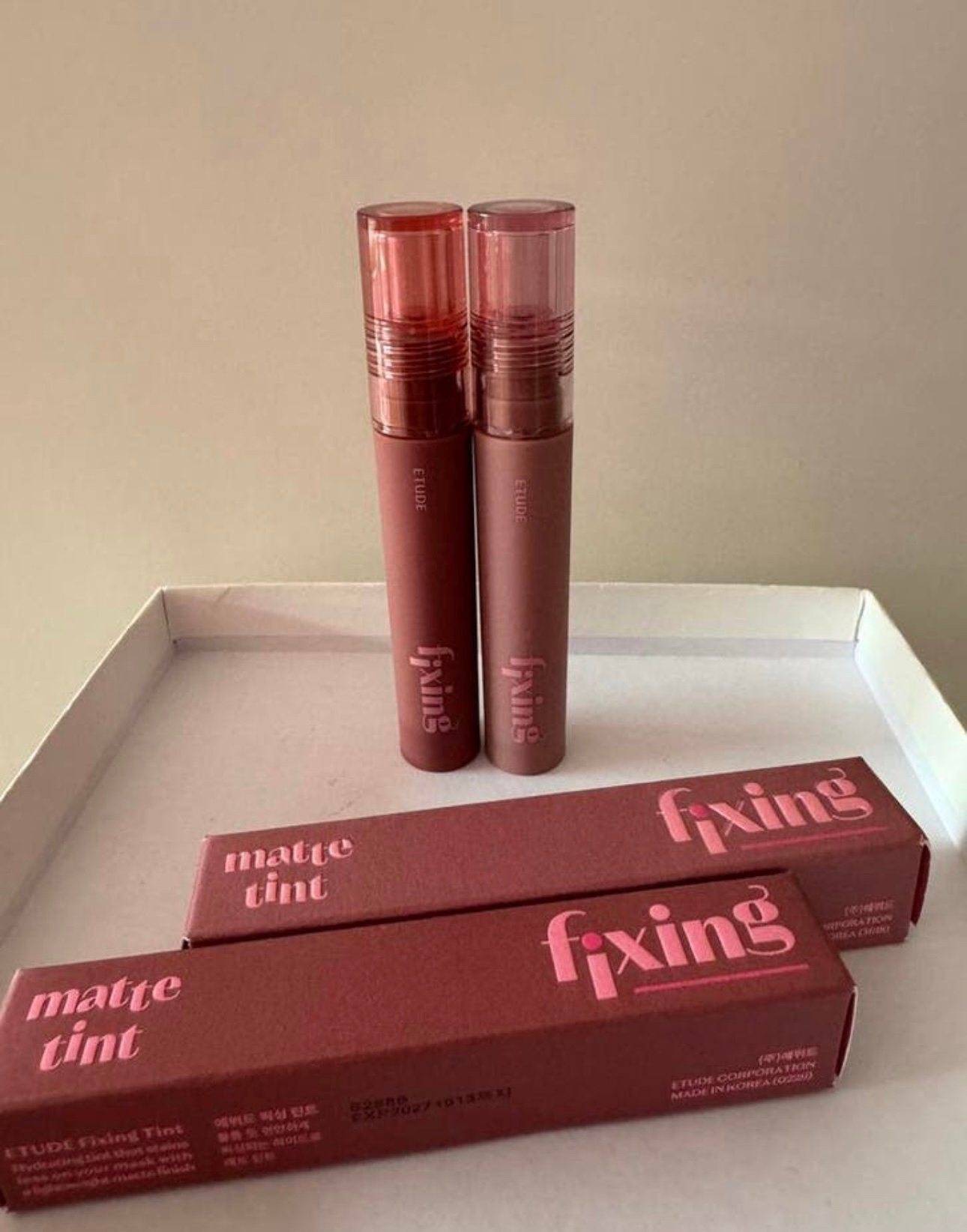 Etude Matte Lip tint - Cool pink on top (nog 1 over!), Ophalen of Verzenden, Nieuw, Roze, Lippen