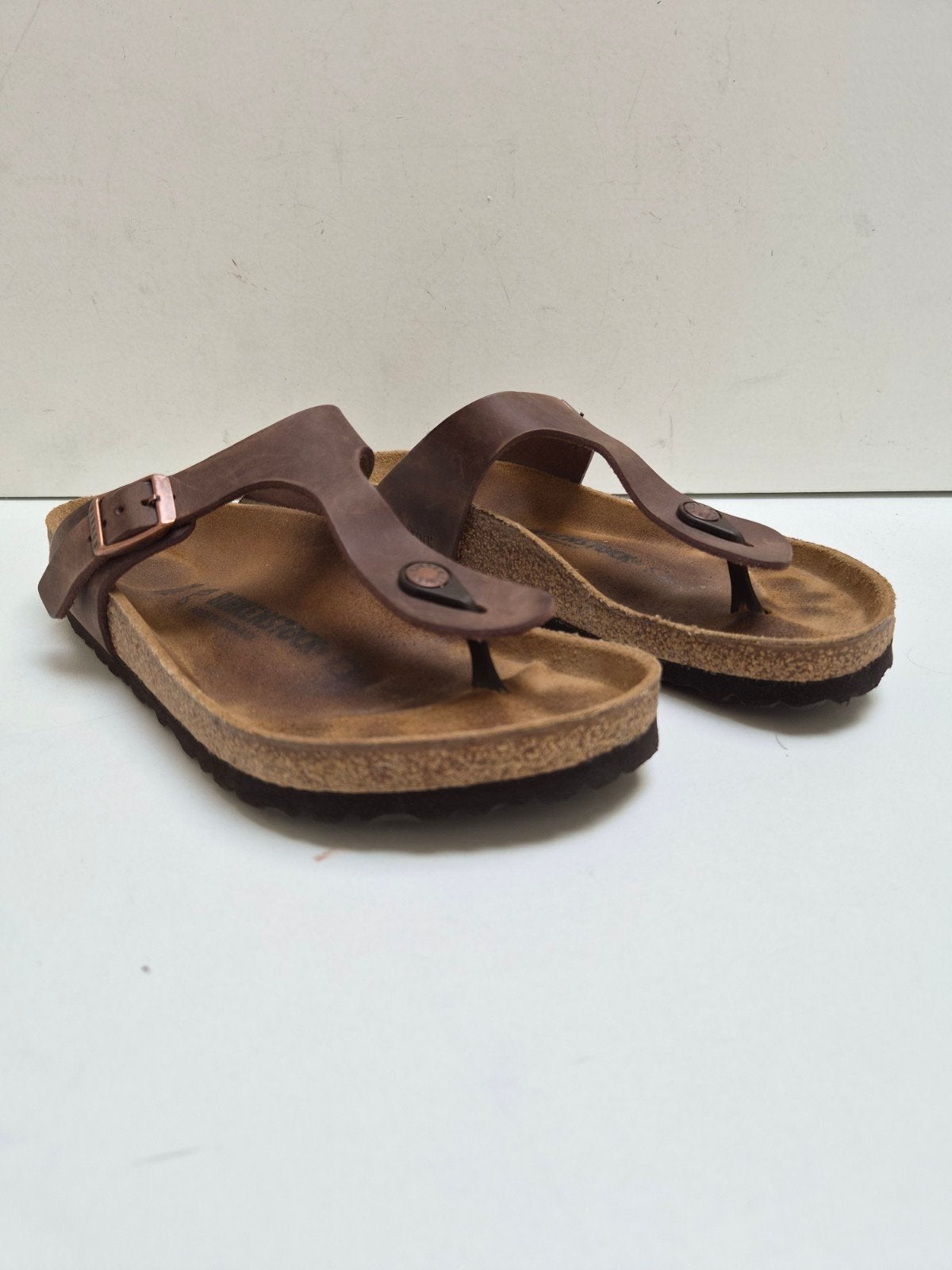Birkenstock Gizeh bruine leren sandalen, maat 39, Bruin, Gedragen, Birkenstock, Sandalen of Muiltjes