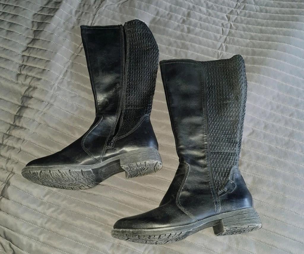 Hoge Laarzen Zwart Maat 39 - Soft Line Brede Schacht, Kleding | Dames, Schoenen, Gedragen, Hoge laarzen, Zwart, Ophalen of Verzenden