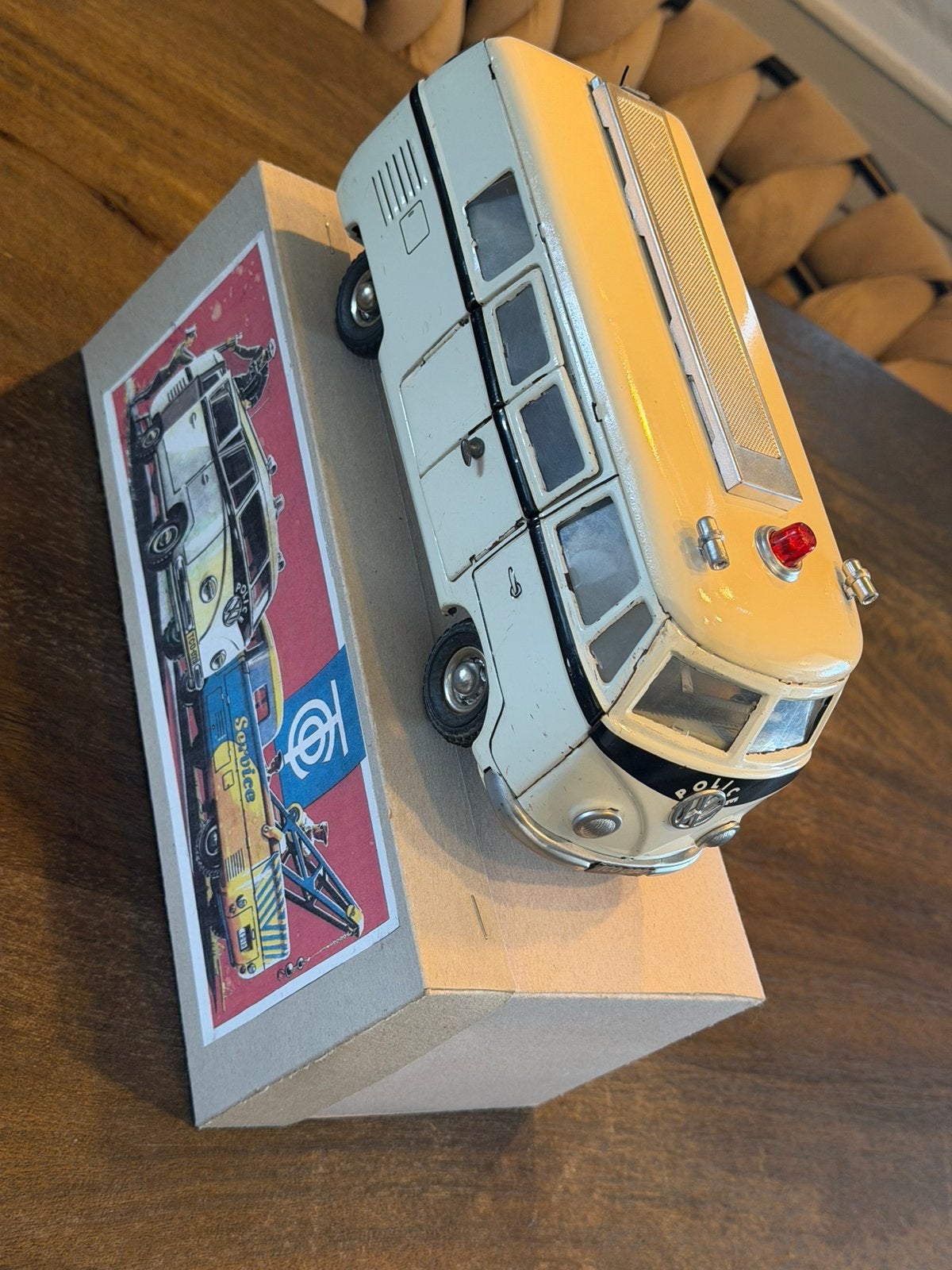 Zeldzame TippCo TCO-020 Volkswagen T1 Politie Met Doos, Antiek en Kunst, Antiek | Speelgoed, Ophalen of Verzenden